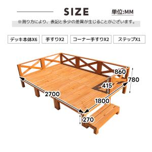 【1.46坪 13点セット】ウッドデッキ 天然...の詳細画像4