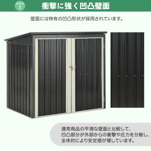 ゴミ収納庫 物置き スチール物置 ゴミストッカ...の詳細画像4