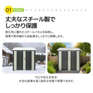 自転車置き場 自転車倉庫 スタンド 3台用 1...の詳細画像2