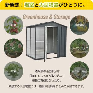 【一屋両役!温室+物置】物置 温室 アルミ温室...の詳細画像1