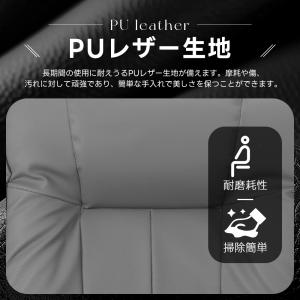 PUレザー生地★座椅子 回転式 肘掛け ハイバ...の詳細画像4
