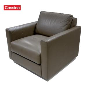 【 中古 】CASSINA IXC シングルソファ LAND ランド 1人掛けソファ 1P マロン 革張り 本革 高級家具 完成品 開梱設置｜yumekagu