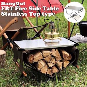 アウトドアテーブル 折りたたみ ファイヤーサイドテーブル キャンプ ステンレス トップFRT Fire side Table(Stainless Top) HangOut FRT-5031ST｜yumekagu