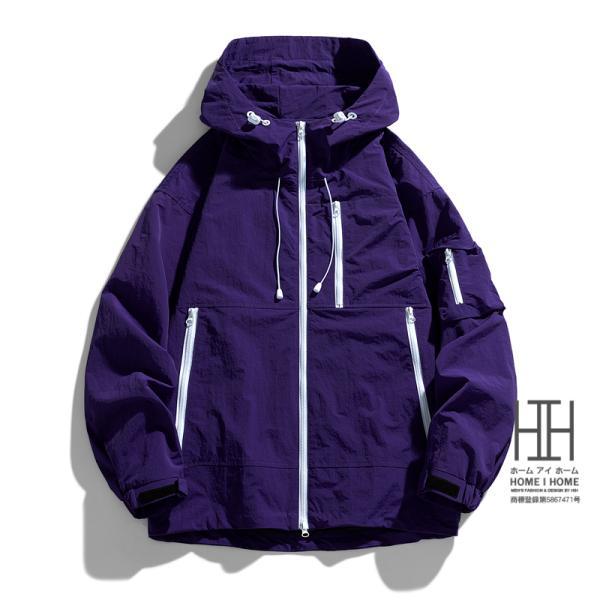 マウンテンパーカー メンズ 登山服 防風 撥水 ナイロンパーカー フード マウンテンライトジャケット...