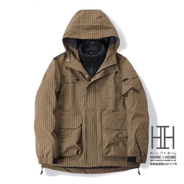 マウンテンパーカー メンズ 登山服 3way ボアライナー付き 取り外し可能 フリースジャケット 裏...