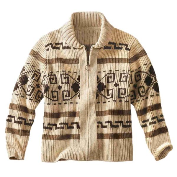 カーディガン メンズ 長袖 ローゲージ セーター ジャカード 秋服 冬服 保温 ジャケット ジップア...