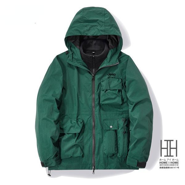 マウンテンパーカー メンズ 裏ボア 登山服 3way ボアライナー付き 取り外し可能 フリースジャケ...