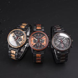 メンズ 腕時計 クォーツ腕時計 ウォッチ 24時間表示 日付表示付き 夜光 腕時計 メンズ 木製 ギフト メンズ腕時計 ビジネス アクセサリー