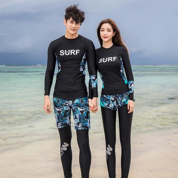 3点セット 水着セット セパレート レディース フィットネス メンズ 男女兼用 ペアロック UVカッ...