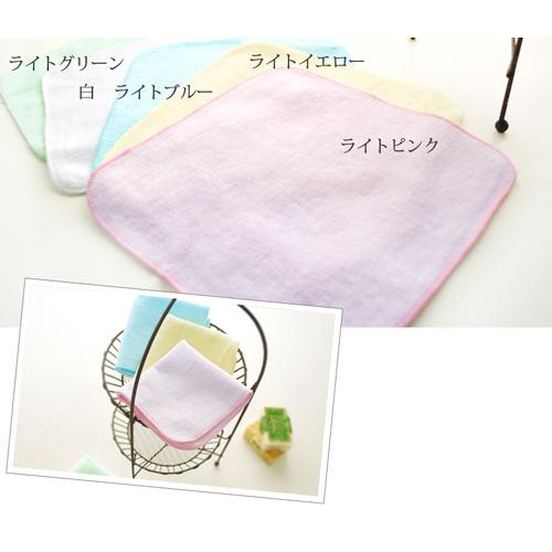 シャーリングミニハンカチ（同色3枚セット）送料無料　20×20cm 中国製 淡色