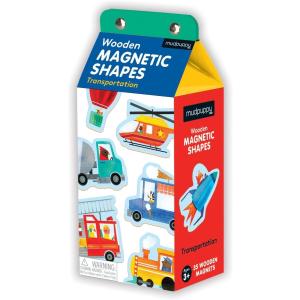 【英語のおもちゃ】磁石でくっつく木製おもちゃ のりもの Transportation Wooden Magnetic Shapes CHRONICLE BOOKS 対象年齢:3歳以上【宅急便:サイズ60】｜yumemiru-ehon
