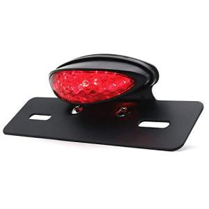 Karun 汎用 LED スリム キャッツアイ テールランプ ナンバーライト ステー カスタム オートバイ ブレーキ レッドレンズ