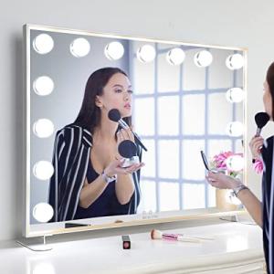 BEAUTME 化粧鏡 女優ミラー 卓上用 ハリウッドミラー 大型化粧鏡 3色照明モード 明るさ調節可能付き 10倍拡大鏡付き 750565