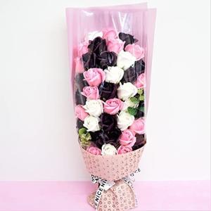 ソープフラワー スーパーデラックスローズブーケ エレガントピンク