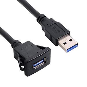 Cablecc 1m 防水 USB 3.0 延長ラッチマウント 車 AUX ケーブル ダッシュボードパネル用
