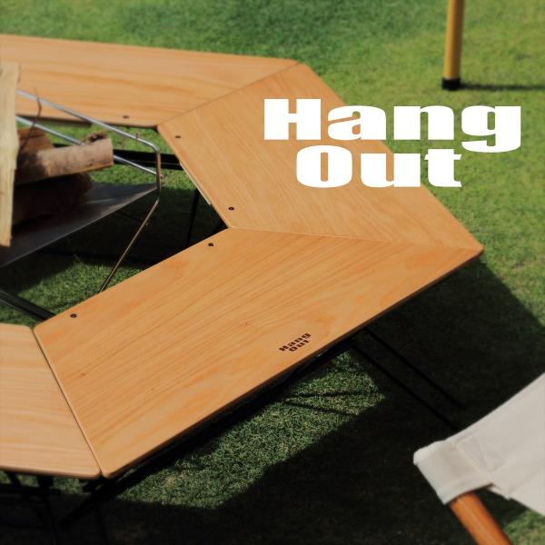 HangOut アウトドア ヘキサテーブル ウッドトップ テーブル3個セット Arch Table(...