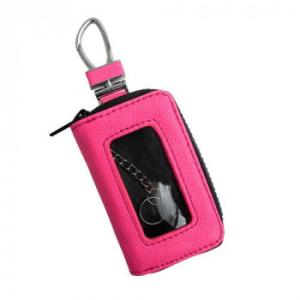 AWESOME(オーサム)　スマートキーケース　クリア窓付き　蛍光レザー　蛍光ピンク　ASK-FLC...