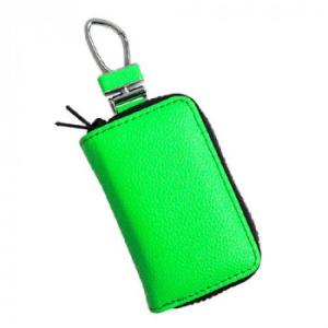 AWESOME(オーサム)　スマートキーケース　ダブルファスナー　蛍光レザー　蛍光グリーン　ASK-...