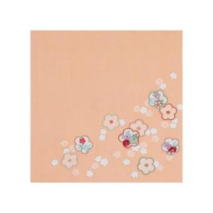 山田繊維 風呂敷 二巾レーヨンちりめんこよみ 疋田梅 サンゴ 約68cm 80120-206
