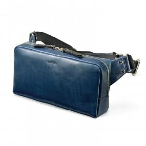 LUGGEX ラジェックス レザーボディーバッグ ネイビーブルー 14-0108-80