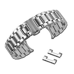 時計ベルト 12mm 14mm-24mm ステンレス鋼 防水 防汗 Dバックル 両開き/観音開き尾錠 錆び難い ウォッチバンド 金属腕時計ベルト