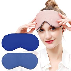 TefuRe  アイマスク 睡眠用 温冷 かわいい 安眠 快眠 夏用 遮光 旅行 男女兼用 ホット クール EMK-001-BL