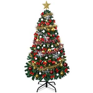 150cm クリスマスツリーセット 組立簡単 LED飾りライト クリスマスオーナメント
