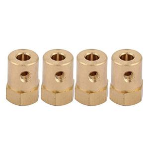 4ピースカプラー真鍮拡張シャフトナット六角カップリングストレートフィッティングロッドねじ付きバーロッドスタッド六角カプラーモーターコネクタ(6m
