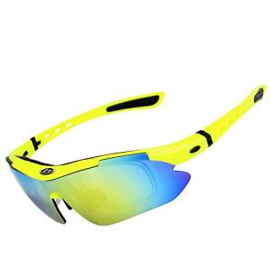 偏光サングラス スポーツサングラスセット 専用交換レンズ5枚 サングラス UV400紫外線カット落下防止 抗衝撃 釣り ランニング 野球 登山