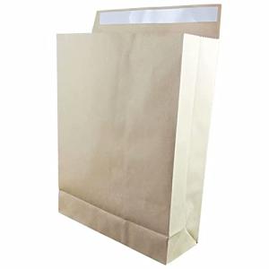 紙袋 宅配郵送用梱包袋 大きい 10枚 Lサイズ 縦395mm横320mm側面マチ110mm+ベロ部分55mm 両面テープ付マチの広い角底袋 無