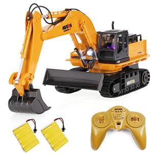 ショベルカー ラジコン 掘削機 ブルドーザー 2.4GHz無線 11CHパワーショベル 合金強化版 360/680度旋回 音楽 LEDライト搭載