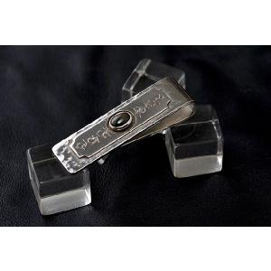 15mm フレーム レインボーオプシティアン マネークリップ /メンズアクセサリー/石付きマネークリップ/シルバー製マネークリップ/Silver950