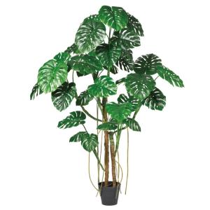 人工観葉植物 モンステラ （ポット付き） グリーン 高さ240cm （P289-a51067) （代引き不可）