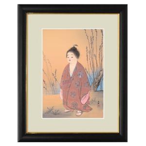 横山大観作 【 無 我 】 この作品は大観の代表作でもある。複製画 額絵 模写複製画 無我 横山大観 中サイズ（G4-BN021-m）[代引き不可
