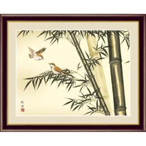 額絵 日本画 花鳥画 竹に雀 F4 田村竹世 [G4-BK054-F4]【代引き不可