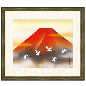 日本画 加藤洋峯 赤富士飛翔 F8 [g4-bf042-F8]｜yumesaki
