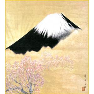 色紙絵 複写複製画色紙 横山大観 無我 k10-003（代引き不可） : 人形の