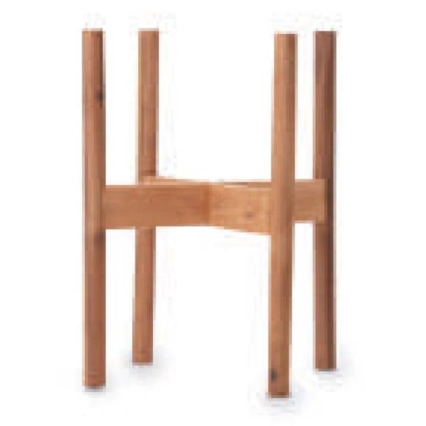 花・観葉植物用ポット用アクセサリ アカシア材 ウッドポットスタンド ラージ 丸脚 直径26用 1個入...