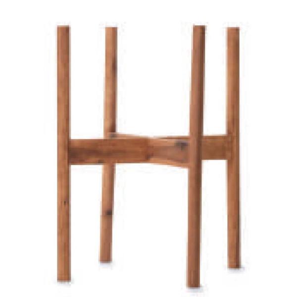 花・観葉植物用ポット用アクセサリ アカシア材 ウッドポットスタンド ラージ 丸脚 直径30用 1個入...