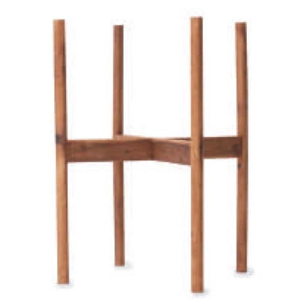 花・観葉植物用ポット用アクセサリ アカシア材 ウッドポットスタンド ラージ 丸脚 直径38用 1個入...