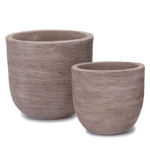 花・観葉植物用ポット テラトゥーブ ラウンド ホリゾン 2/SET/A M/S MS各1個入り計2個...