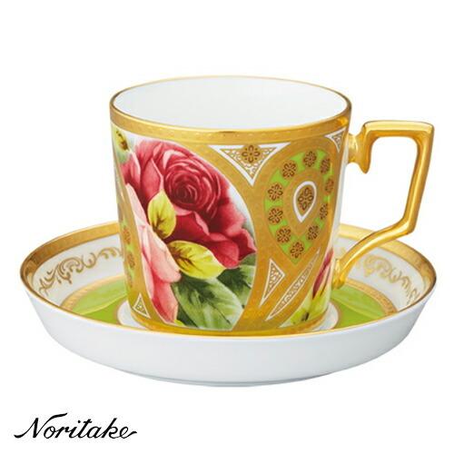 【送料無料】Noritake（ノリタケ）オマージュコレクション　コーヒー碗皿　（若草色絵薔薇文）T2...