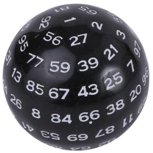 100面ダイス 黒白 ボードゲーム用の買取情報