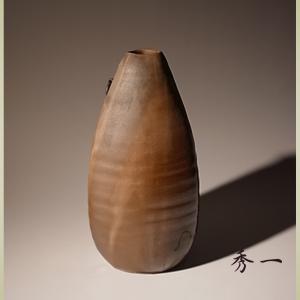 十六代 永楽善五郎 (即全) 造 交趾鶴首 花入 茶道具 花瓶 花器 : 古