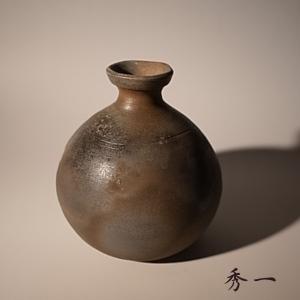 九谷焼 勇峰作 金彩 花瓶 共箱付 壺 花入れ 陶器 花器 和モダン 置物