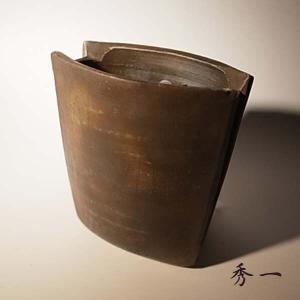 十六代 永楽善五郎 (即全) 造 交趾鶴首 花入 茶道具 花瓶 花器 : 古