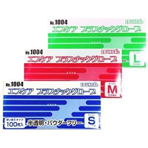 30箱セット エブノ エブケアプラスチックグローブ PF 箱入 No.1004 Sサイズ 100枚 PVC手袋