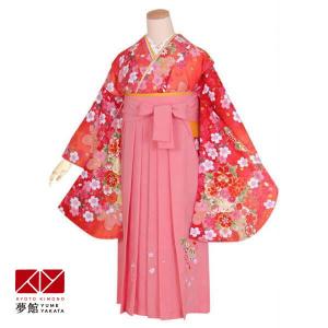 袴 レンタル 小学生 赤 桜に花紋 卒業式 女の子 ジュニア AG111