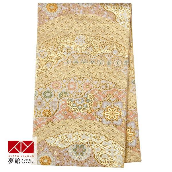帯 レンタル 正絹 留袖・色留袖用帯 金 重ね雪輪取りに吉祥文様 B1091