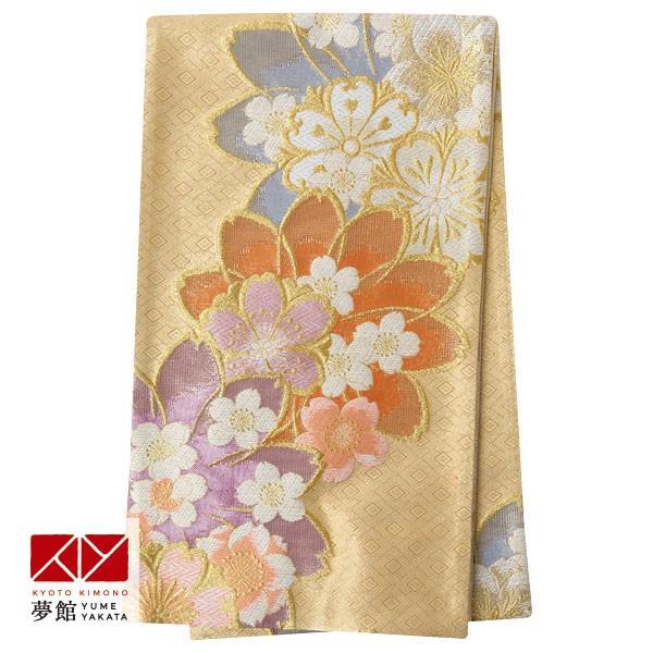 帯 レンタル 正絹 振袖用帯 金 桜 B1400